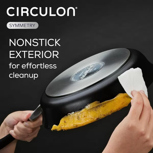 Circulon Symmetry Hard Anodized Nonstick Wok/Stir Fry Pan with Lid, 12", Chocolate