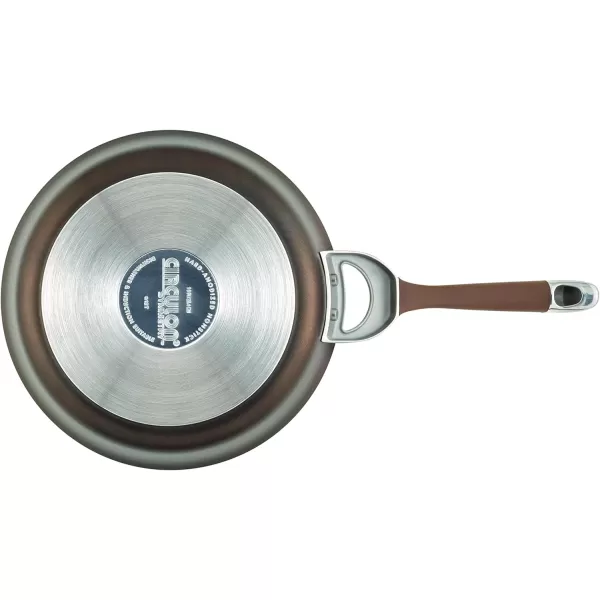 Circulon Symmetry Hard Anodized Nonstick Wok/Stir Fry Pan with Lid, 12", Chocolate