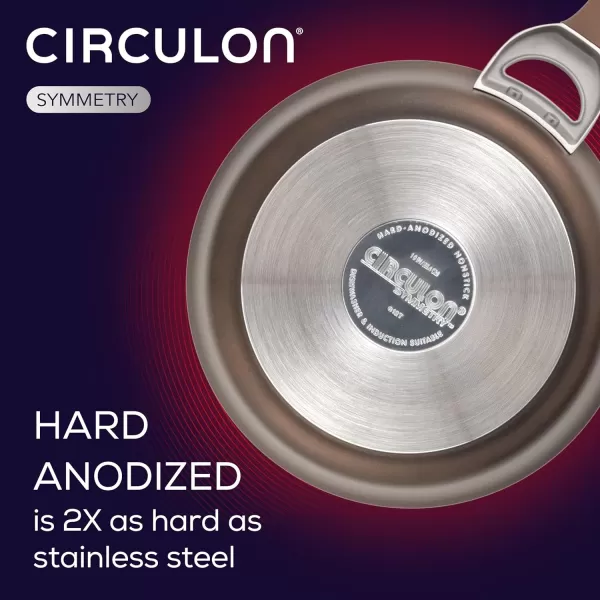 Circulon Symmetry Hard Anodized Nonstick Wok/Stir Fry Pan with Lid, 12", Chocolate
