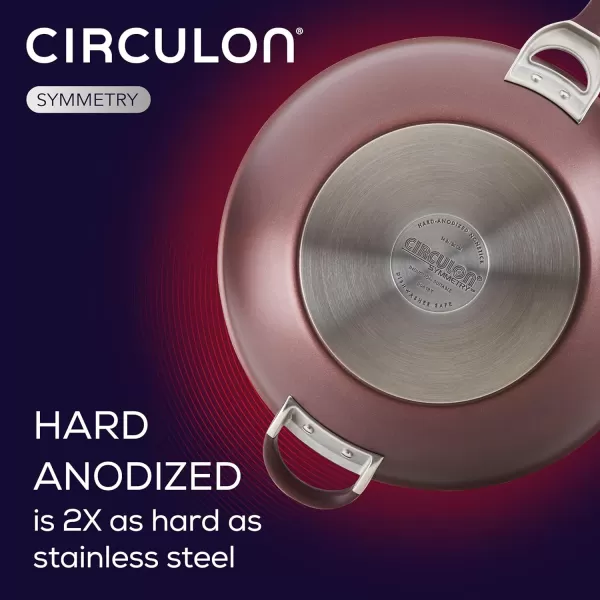 Circulon Symmetry Hard Anodized Nonstick Wok/Stir Fry Pan with Lid, 12", Chocolate