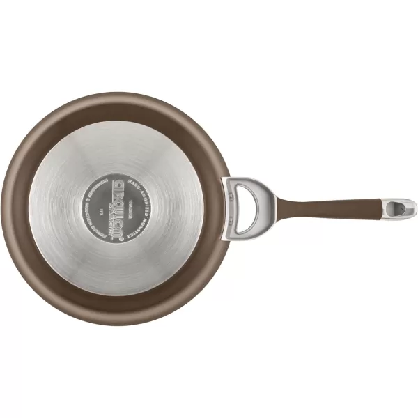 Circulon Symmetry Hard Anodized Nonstick Wok/Stir Fry Pan with Lid, 12", Chocolate