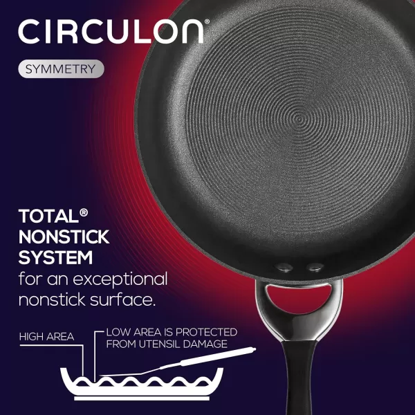 Circulon Symmetry Hard Anodized Nonstick Wok/Stir Fry Pan with Lid, 12", Chocolate