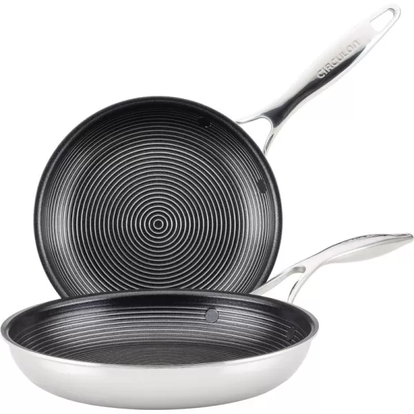 Circulon Clad Stainless Steel Wok/Stir Fry with Glass Lid and Hybrid SteelShield and Nonstick Technology, 14 Inch - Silver)