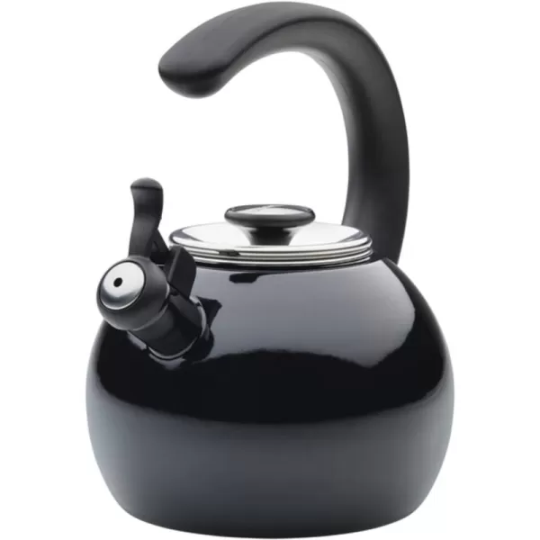 Circulon Enamel on Steel Whistling Teakettle/Teapot With Flip-Up Spout, 2 Quart - Red