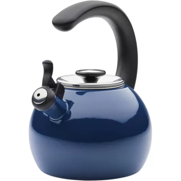 Circulon Enamel on Steel Whistling Teakettle/Teapot With Flip-Up Spout, 2 Quart - Red