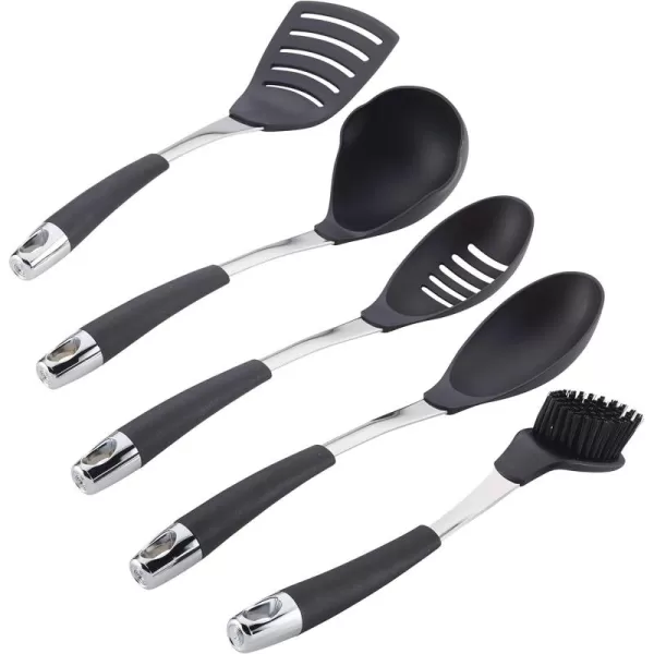 Circulon Harmony Utensil Kitchen Cooking Tools Set, 5 Piece, Chocolate Brown