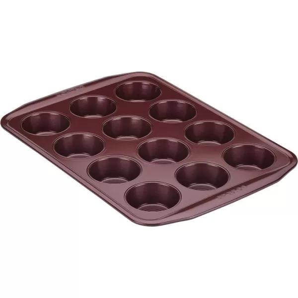 Circulon Nonstick Bakeware 12-Cup Muffin Tin, Gray, Steel