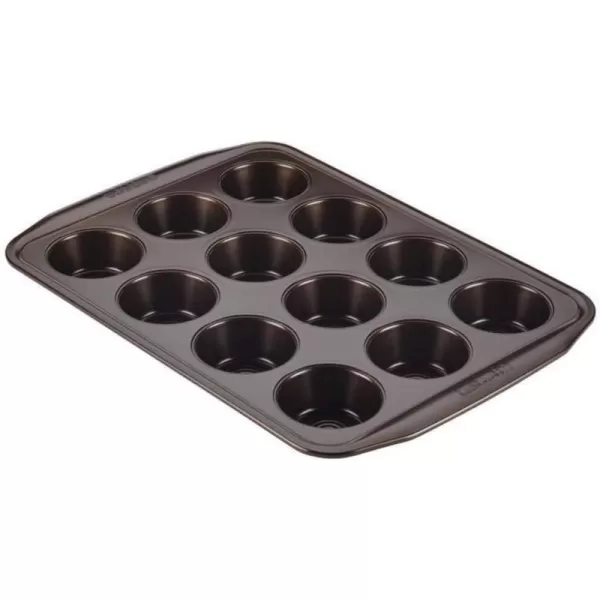 Circulon Nonstick Bakeware 12-Cup Muffin Tin, Gray, Steel
