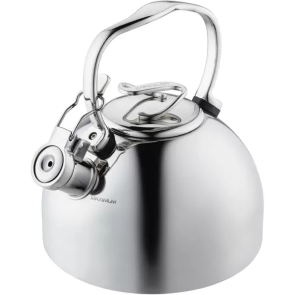 Circulon Stainless Steel Whistling Tea kettle/Teapot With Flip-Up Spout, 2.3 Quart - Silver