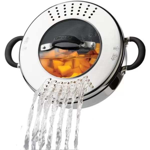 Circulon Momentum Stainless Steel Nonstick Cookware Set with Glass Lids, 11-Piece Pot and Pan Set, Stainless Steel)