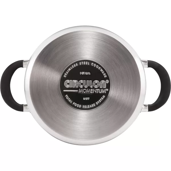 Circulon Momentum Stainless Steel Sauce Pan/Saucepan with Lid, 2 Quart, Silver
