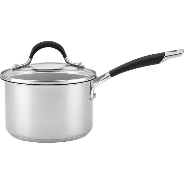 Circulon Momentum Stainless Steel Sauce Pan/Saucepan with Lid, 2 Quart, Silver