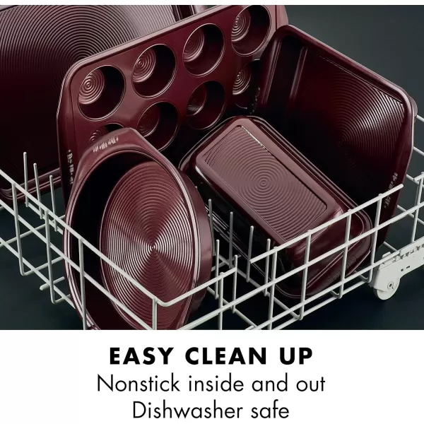 Circulon Nonstick Bakeware Set with Nonstick Bread Pan, Baking Pan, Cookie Sheet / Baking Sheet and Cake Pans - 5 Piece, Gray