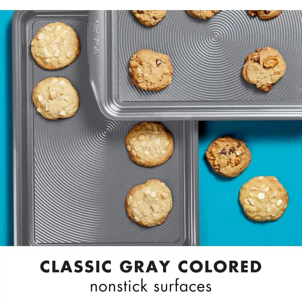 Circulon Nonstick Bakeware Set with Nonstick Bread Pan, Baking Pan, Cookie Sheet / Baking Sheet and Cake Pans - 5 Piece, Gray
