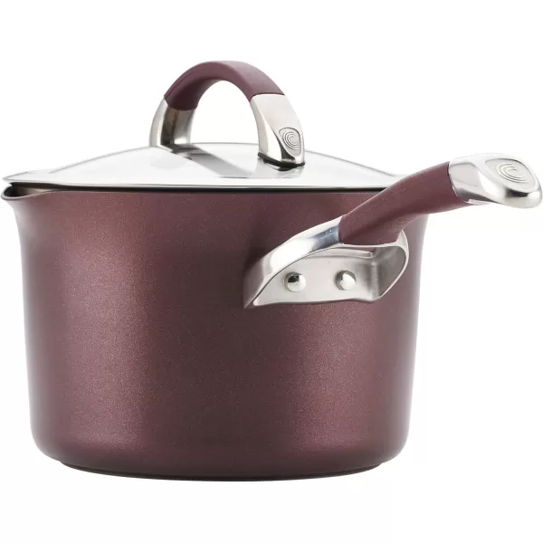 Circulon Symmetry Hard Anodized Nonstick Sauce Pan/Saucepan with Straining and Lid , 3.5 Quart, Brown