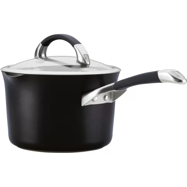 Circulon Symmetry Hard Anodized Nonstick Sauce Pan/Saucepan with Straining and Lid , 3.5 Quart, Brown