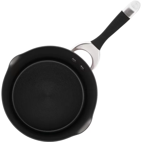 Circulon Symmetry Hard Anodized Nonstick Sauce Pan/Saucepan with Straining and Lid , 3.5 Quart, Brown