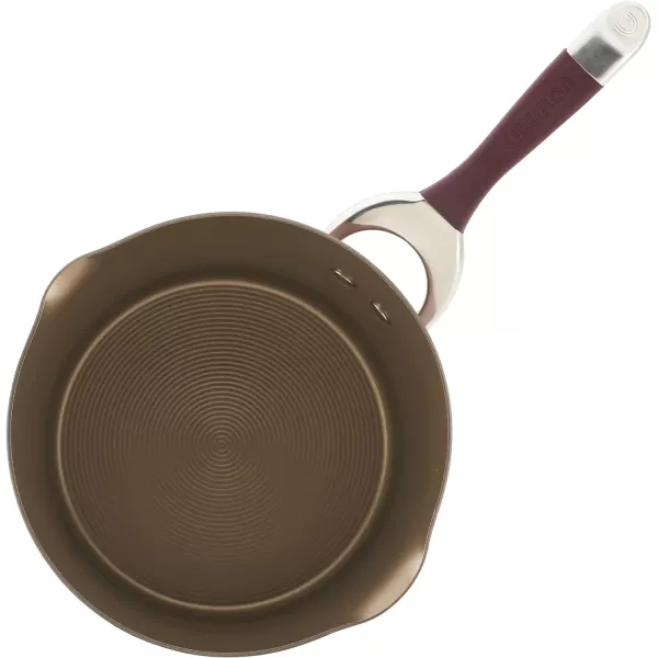 Circulon Symmetry Hard Anodized Nonstick Sauce Pan/Saucepan with Straining and Lid , 3.5 Quart, Brown