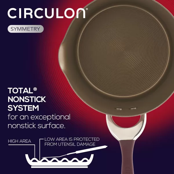Circulon Symmetry Hard Anodized Nonstick Sauce Pan/Saucepan with Straining and Lid , 3.5 Quart, Brown