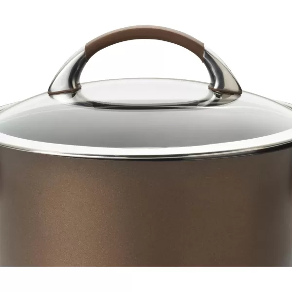 Circulon Symmetry Hard Anodized Nonstick Sauce Pan/Saucepan with Straining and Lid , 3.5 Quart, Brown