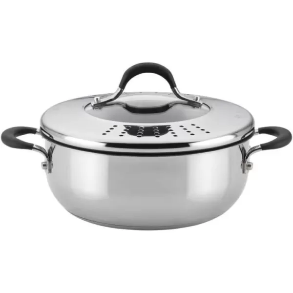 Circulon Momentum Stainless Steel Nonstick Cookware Set with Glass Lids, 11-Piece Pot and Pan Set, Stainless Steel)