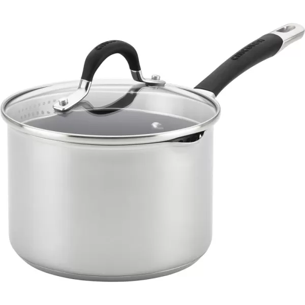 Circulon Momentum Stainless Steel Sauce Pan/Saucepan with Lid, 2 Quart, Silver