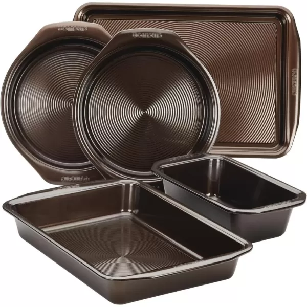 Circulon Nonstick Bakeware Set with Nonstick Bread Pan, Baking Pan, Cookie Sheet / Baking Sheet and Cake Pans - 5 Piece, Gray