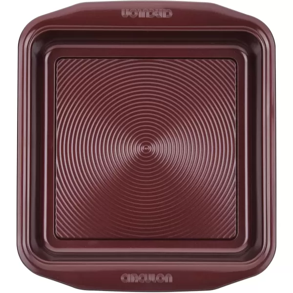 imageCirculon Nonstick Bakeware Baking Pan  Nonstick Cake Pan Round  9 Inch RedMerlot