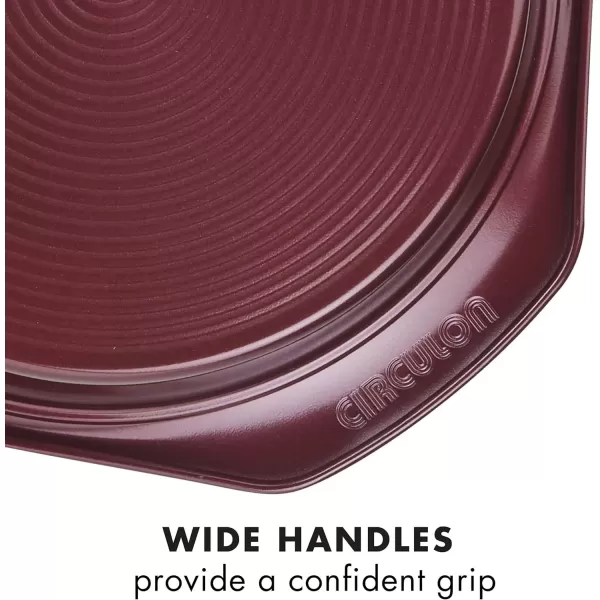 imageCirculon Nonstick Bakeware Set Nonstick Cookie Sheet  Baking Sheet with Cooling Rack  2 Piece Merlot Red