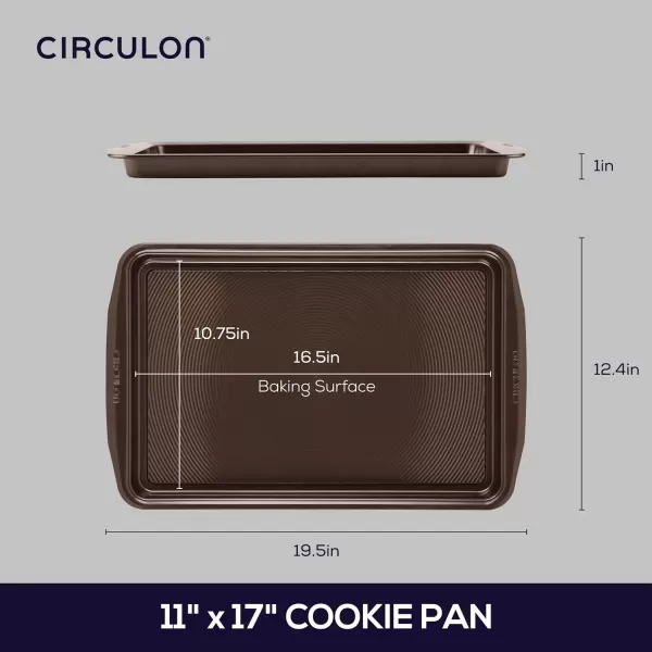 imageCirculon Nonstick Bakeware Set with Nonstick Cookie Sheet  Baking Sheet and Cooling Rack  2 Piece Chocolate BrownChocolate
