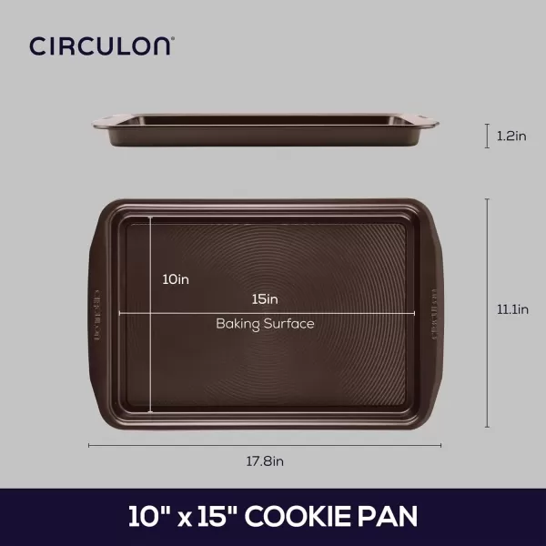 imageCirculon Nonstick Bakeware Set with Nonstick Cookie Sheet  Baking Sheet and Cooling Rack  2 Piece Chocolate BrownChocolate