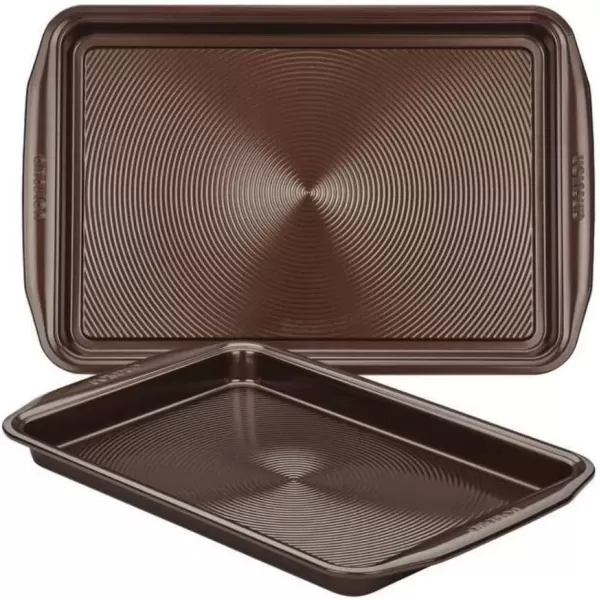 imageCirculon Nonstick Bakeware Set with Nonstick Cookie Sheet  Baking Sheet and Cooling Rack  2 Piece Chocolate BrownChocolate