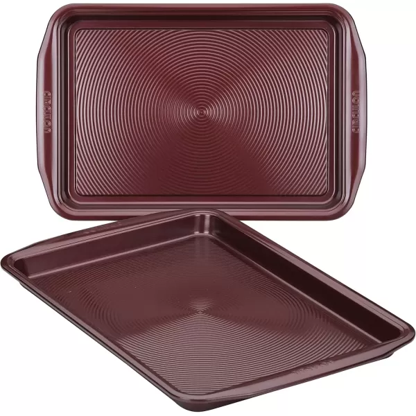 imageCirculon Nonstick Bakeware Set with Nonstick Cookie Sheet  Baking Sheet and Cooling Rack  2 Piece Chocolate BrownMerlot