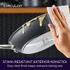imageCirculon A1 Series with ScratchDefense Technology Nonstick Induction Frying PansSkillets with Lids Metal Utensil Safe Skillet Set wLid 85quot 10quot ampamp 12quot  Graphite