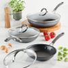imageCirculon A1 Series with ScratchDefense Technology Nonstick Induction Frying PansSkillets with Lids Metal Utensil Safe Skillet Set wLid 85quot 10quot ampamp 12quot  Graphite