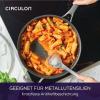 imageCirculon A1 Series with ScratchDefense Technology Nonstick Induction Saut Pan with Helper Handle and Lid 5 Quart Graphite