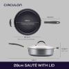imageCirculon A1 Series with ScratchDefense Technology Nonstick Induction Saut Pan with Helper Handle and Lid 5 Quart Graphite