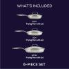 imageCirculon C1 Series Clad Stainless Steel with ScratchDefense Technology Cookware Nonstick Induction Frying PansSkillets with Lids Metal Utensil Safe 6 Piece Set  Polished Stainless SteelSet 85Inch  10Inch  125Inch