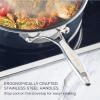 imageCirculon C1 Series Clad Stainless Steel with ScratchDefense Technology Cookware Nonstick Induction Frying PansSkillets with Lids Metal Utensil Safe 6 Piece Set  Polished Stainless Steel5 Quart