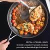 imageCirculon C1 Series Clad Stainless Steel with ScratchDefense Technology Cookware Nonstick Induction Frying PansSkillets with Lids Metal Utensil Safe 6 Piece Set  Polished Stainless SteelSet 85Inch  10Inch  125Inch