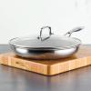 imageCirculon C1 Series Clad Stainless Steel with ScratchDefense Technology Cookware Nonstick Induction Frying PansSkillets with Lids Metal Utensil Safe 6 Piece Set  Polished Stainless Steel125Inch