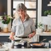 imageCirculon C1 Series Clad Stainless Steel with ScratchDefense Technology Cookware Nonstick Induction Frying PansSkillets with Lids Metal Utensil Safe 6 Piece Set  Polished Stainless Steel5 Quart