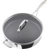 imageCirculon C1 Series Clad Stainless Steel with ScratchDefense Technology Cookware Nonstick Induction Frying PansSkillets with Lids Metal Utensil Safe 6 Piece Set  Polished Stainless Steel5 Quart