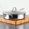 imageCirculon C1 Series Clad Stainless Steel with ScratchDefense Technology Cookware Nonstick Induction Frying PansSkillets with Lids Metal Utensil Safe 6 Piece Set  Polished Stainless Steel5 Quart