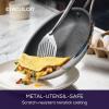 imageCirculon C1 Series Clad Stainless Steel with ScratchDefense Technology Cookware Nonstick Induction Frying PansSkillets with Lids Metal Utensil Safe 6 Piece Set  Polished Stainless Steel10Inch