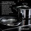 imageCirculon Clad Stainless Steel Frying PansSkillet Set with Hybrid SteelShield and Nonstick Technology 10 Inch and 85 Inch SilverCookware Set 4 Piece