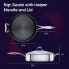 imageCirculon Clad Stainless Steel Frying PansSkillet Set with Hybrid SteelShield and Nonstick Technology 10 Inch and 85 Inch SilverSaute Pan 5 Quart