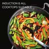 imageCirculon Clad Stainless Steel WokStir Fry with Glass Lid and Hybrid SteelShield and Nonstick Technology 14 Inch  SilverSkillet 125 w Helper Handle