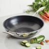 imageCirculon Clad Stainless Steel WokStir Fry with Glass Lid and Hybrid SteelShield and Nonstick Technology 14 Inch  SilverSkillet 125 w Helper Handle
