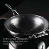 imageCirculon Clad Stainless Steel WokStir Fry with Glass Lid and Hybrid SteelShield and Nonstick Technology 14 Inch  SilverSkillet 125 w Helper Handle